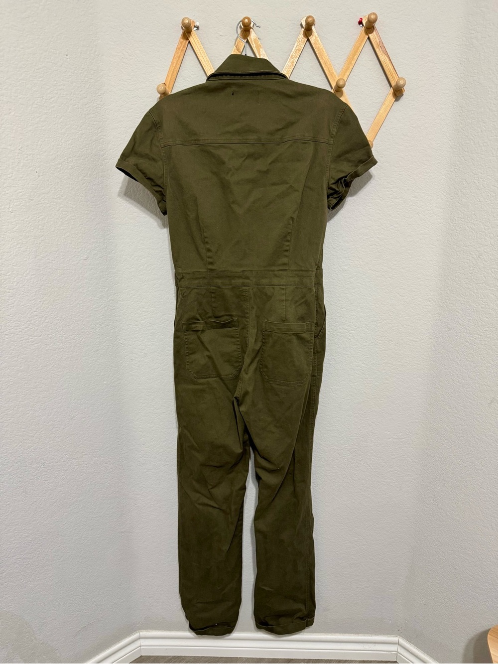 ATWYLD Pit Crew Jumpsuit Olive Green Coverall Style Short Sleeve Women's Size S - Picture 6 of 9